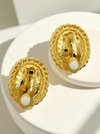 Royalfashion Дамски клипс обеци с кристал и цирконий