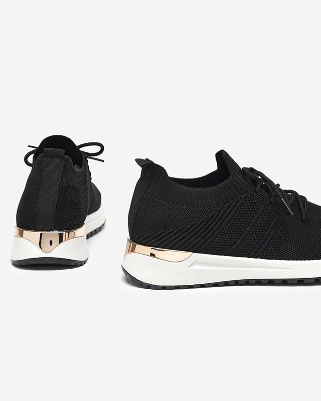 Tkaninowe czarne sportowe buty damskie Ferroni- Obuwie