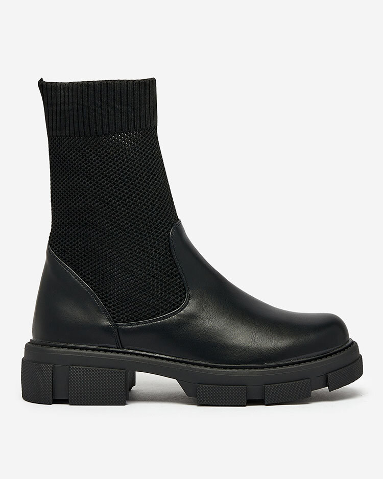 Royalfashion Черни дамски ботуши с мрежа Xandra