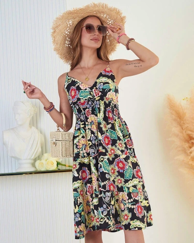 Royalfashion Дамска памучна рокля на цветя