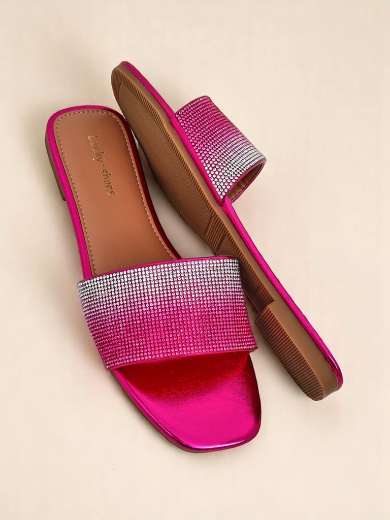 Royalfashion Дамски чехли с цирконии ShinyGlow