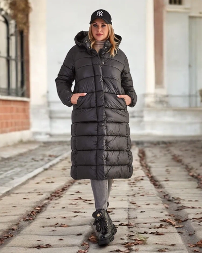 Royalfashion Черно дамско зимно яке