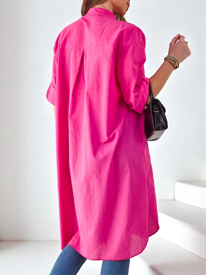 Royalfashion Памучна дълга дамска риза с Oversize кройка