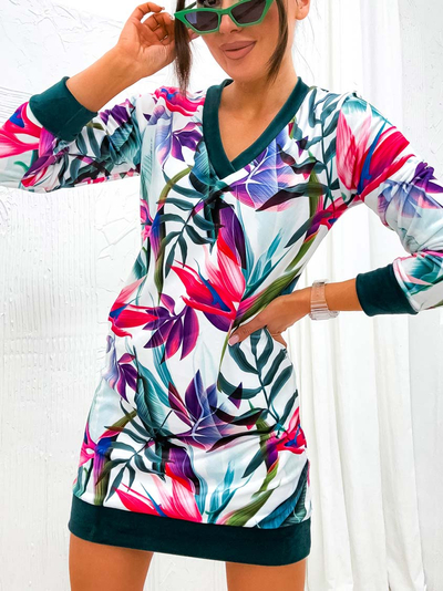 Royalfashion Дамска мини рокля с оригинален десен