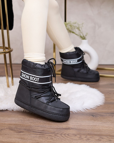 Royalfashion Черни дамски ботуши за сняг с венец Soblesia