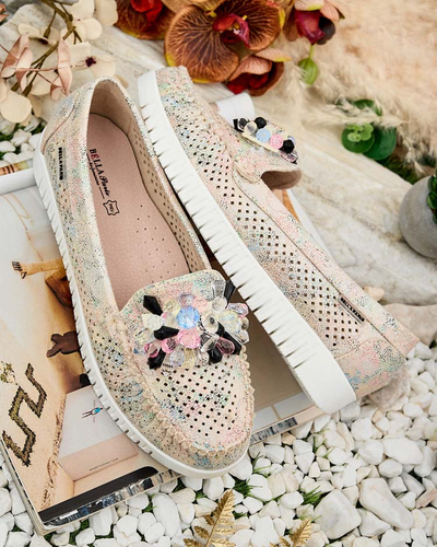 Royalfashion Дамски ажурни мокасини с мъниста Nasfali