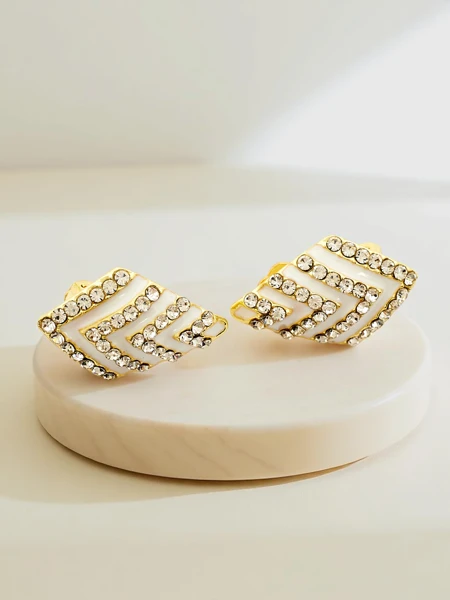 Royalfashion Дамски обеци щипки с кубичен цирконий