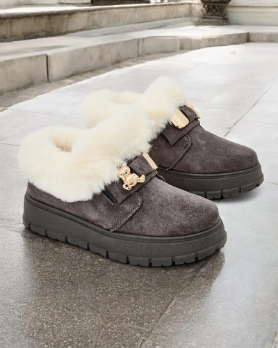 Royalfashion Дамски къси ботуши a'la snow boots Dobis