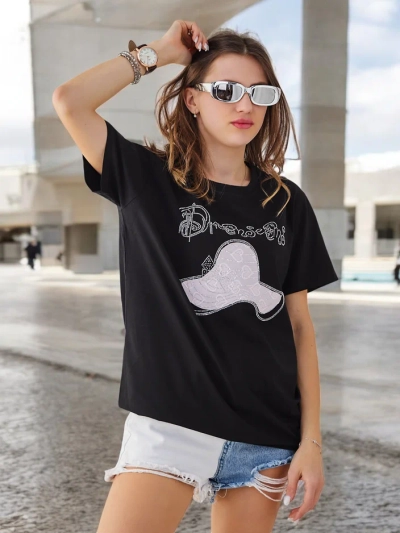 Royalfashion Дамска памучна блуза с печат