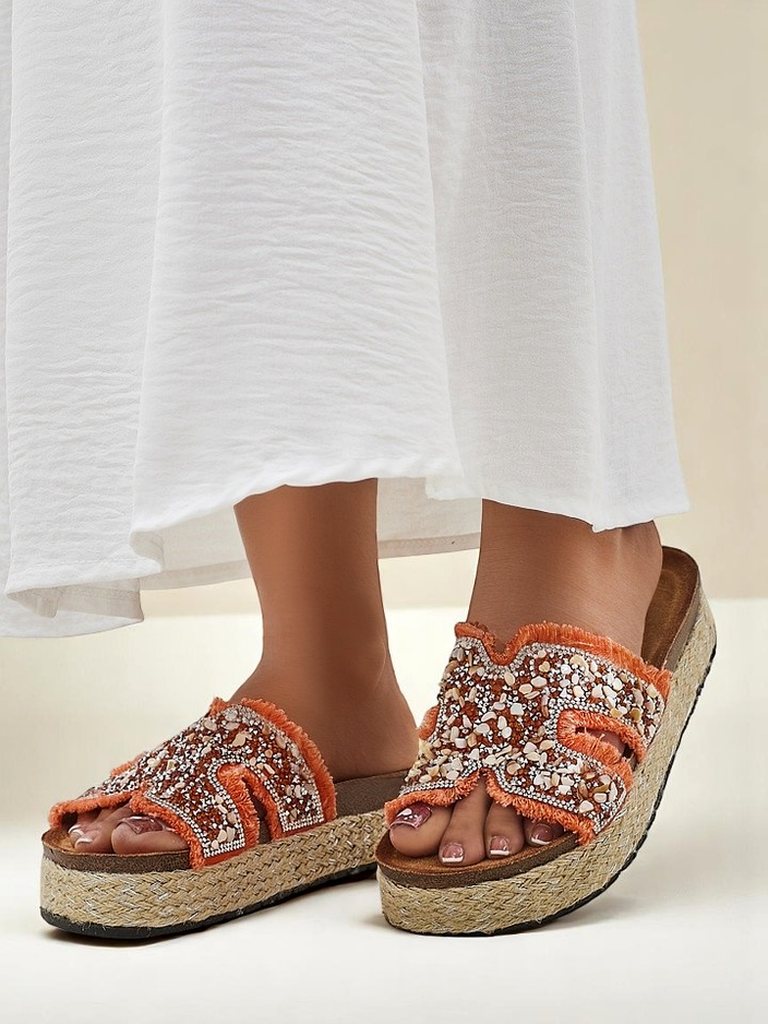 Royalfashion Дамски чехли с украси Candy Candy