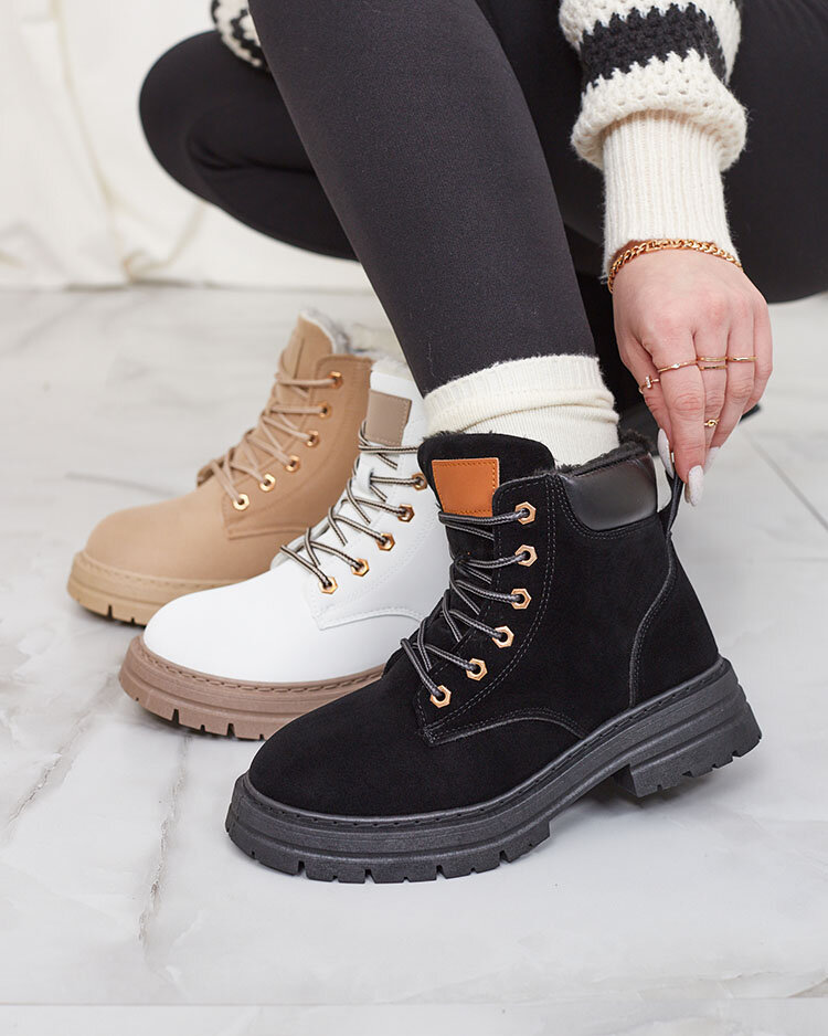 Royalfashion Черни дамски изолирани ботуши тип "трапер" Radoras