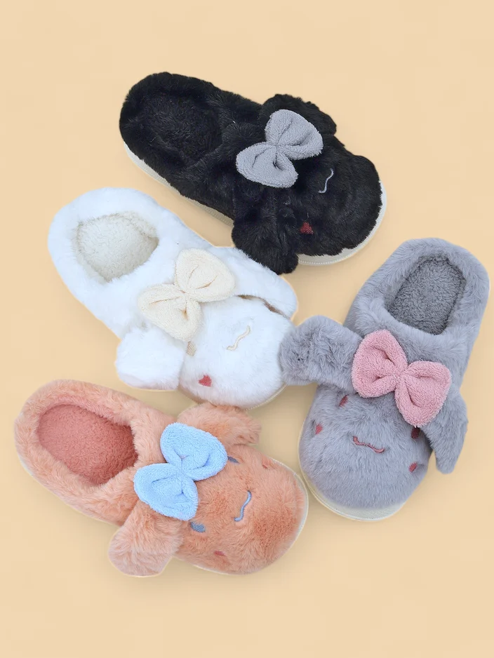 Обувки с козина за жени Royalfashion с панделка Савос