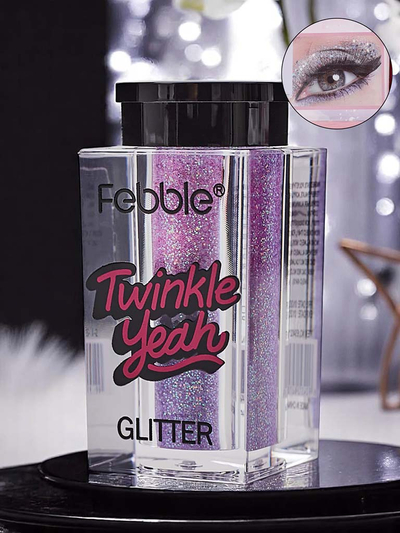 Трептящ лилав брокат за лице и тяло