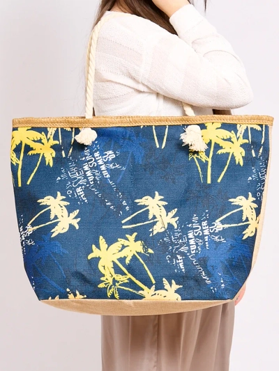 Royalfashion Голяма тъканна чанта с печат