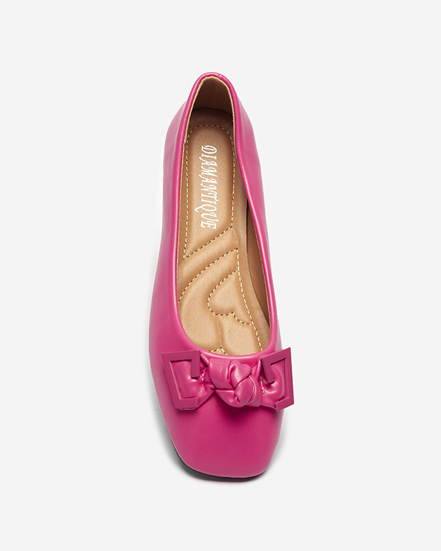 Дамски розови балерини с декорация на носа Caxien- Footwear