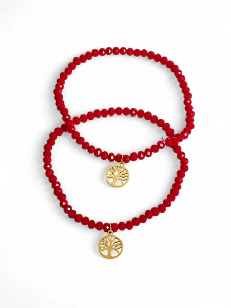 Royalfashion Два броя дамски гривни с висулка дърво
