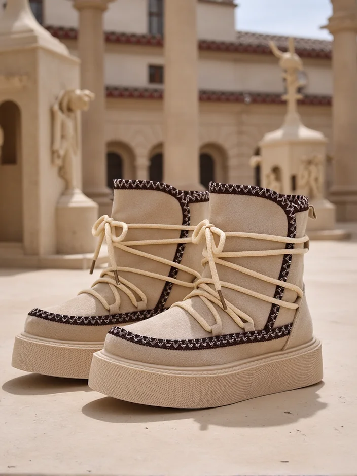 Royalfashion Жени дантелени зимни обувки Stozi