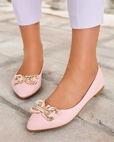 Royalfashion Черни балеринки за жени с декорация на върха на пръста Figgda