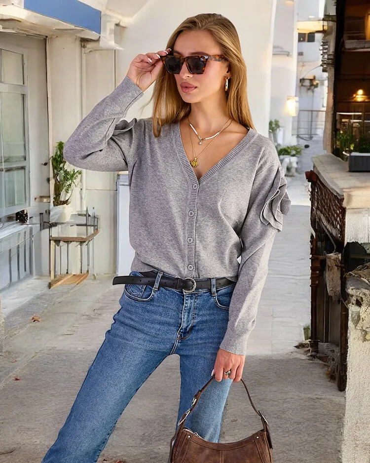 Royalfashion Разкопчан дамски пуловер