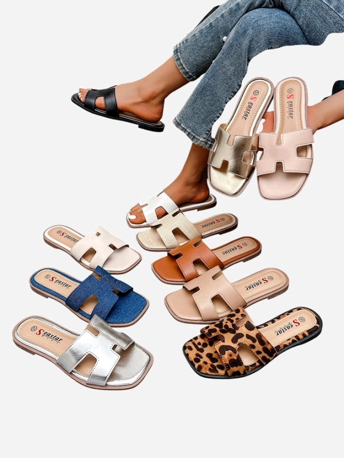 Royalfashion Женски чехли с плоска подметка Eval