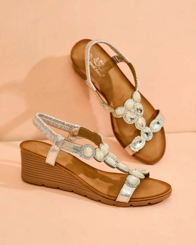 Royalfashion Дамски сандали с цирконий Obrina