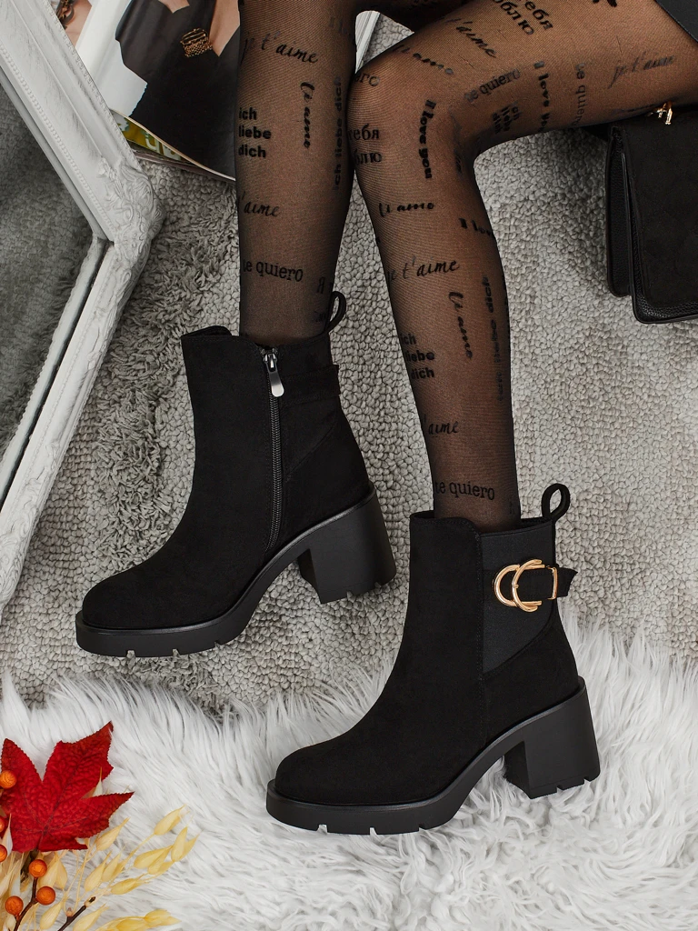 Дамски боти от еко велур на ток Solenya