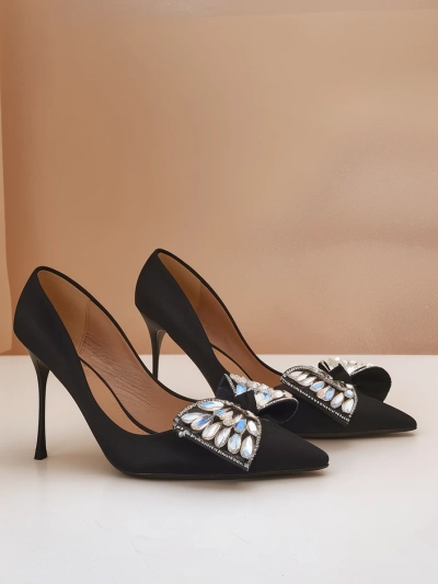 Кралска мода Дамски обувки с висок ток и панделка Cocarte