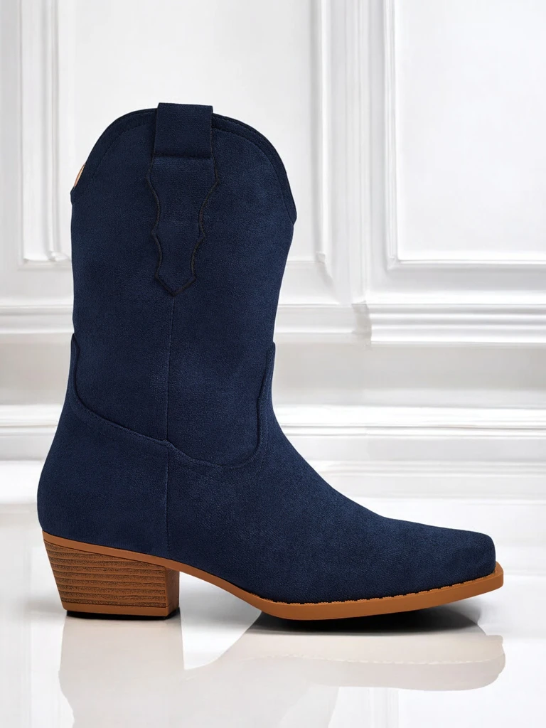 Дамски еко велурени каубойски ботуши SpireHush