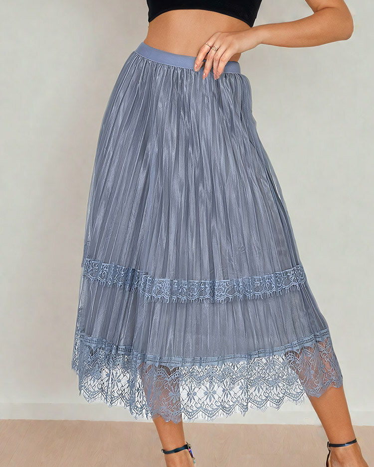 Royalfashion Дамска двулицева миди пола