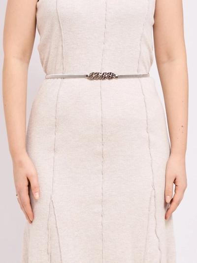 Дамски сребърен колан с украса Letitia – елегантност в металически стил