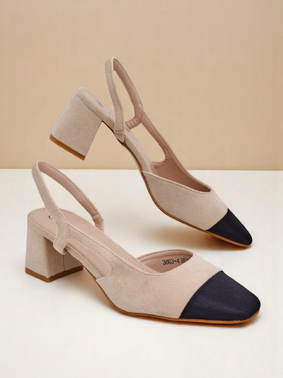 Royalfashion Дамски обувки на нисък ток с декоративен нос Eleganzo