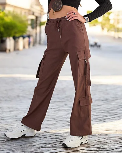 Royalfashion Дамски бойни панталони от плат