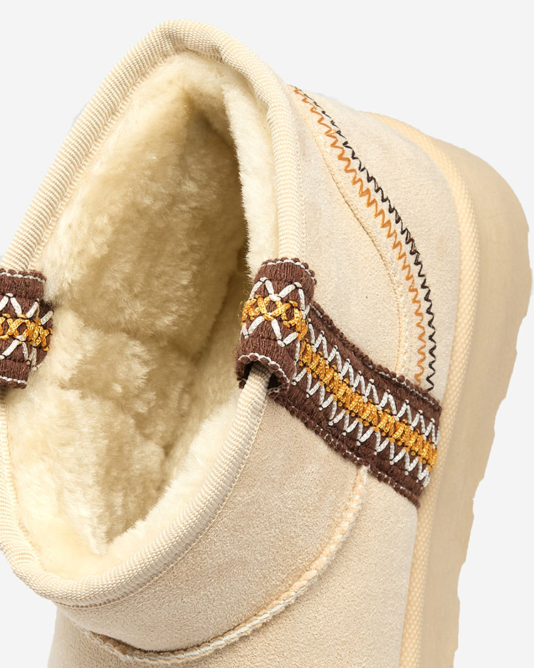 Royalfashion Дамски къси ботуши a'la snow boots with ornament Erititta