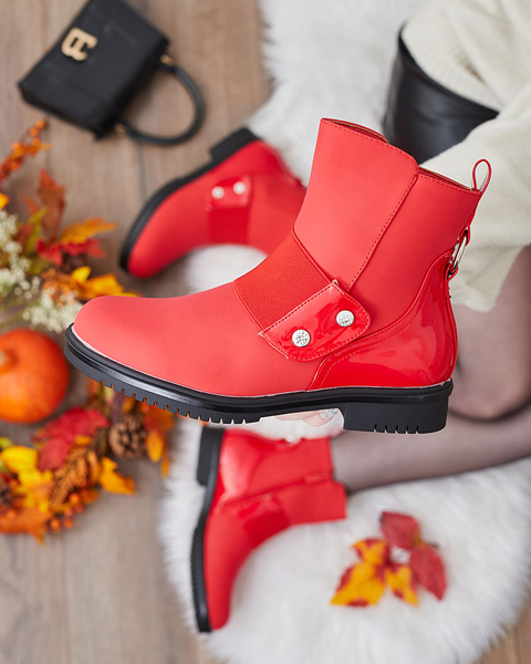 Royalfashion Червени матови дамски ботуши Setipfa