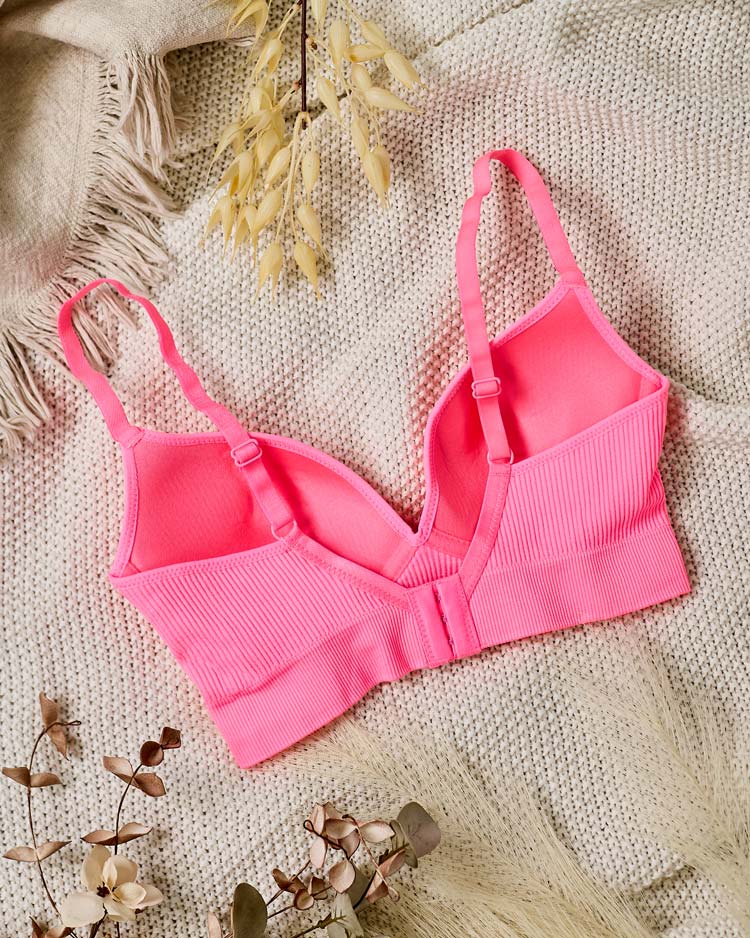 Royalfashion Дамски оребрен сутиен