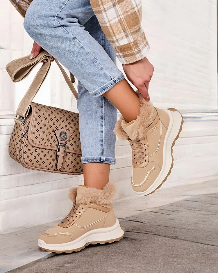 Royalfashion Затоплени дамски маратонки с кожа Mofell