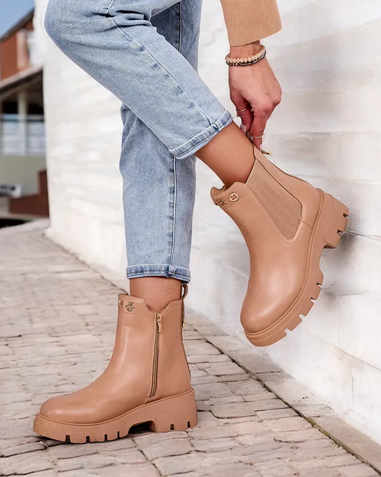 Royalfashion Дамски ботуши с по-дебела подметка Gegri