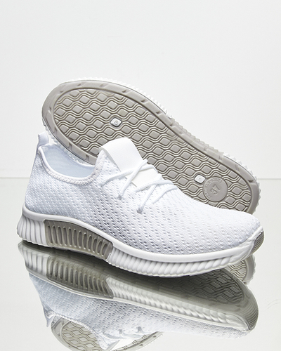Бели дамски спортни обувки от плат Vobbu- Footwear
