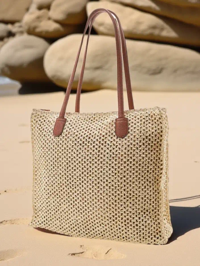 Royalfashion Голяма летна чанта от слама за жени