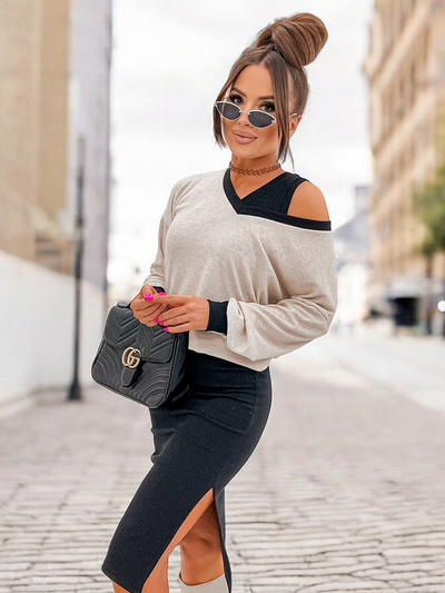 Royalfashion Черен дамски ежедневен комплект