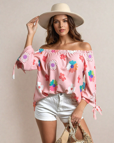 Royalfashion Дамска блуза a'la Испанска флорална блуза