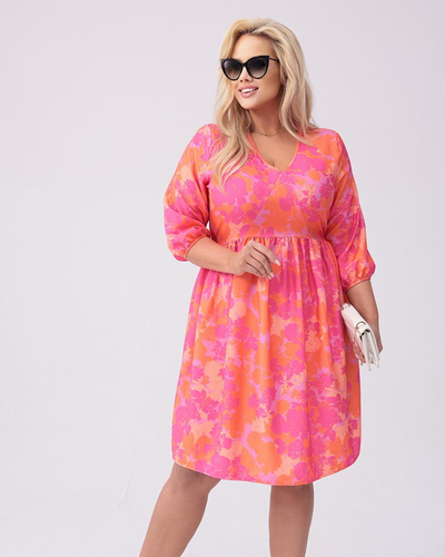 Royalfashion Дамска рокля с дължина до коляното и принт PLUS SIZE