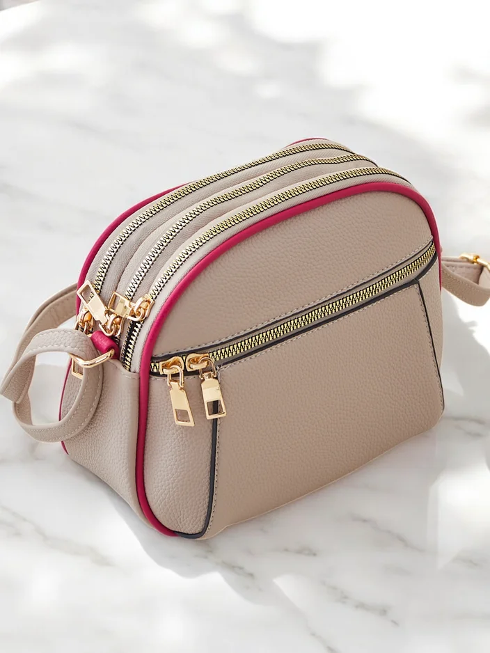 Royalfashion Малка овална дамска чанта, изработена от еко кожа