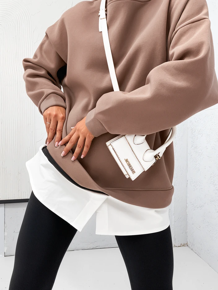 Royalfashion Памучен суетшърт за жени с двоен под