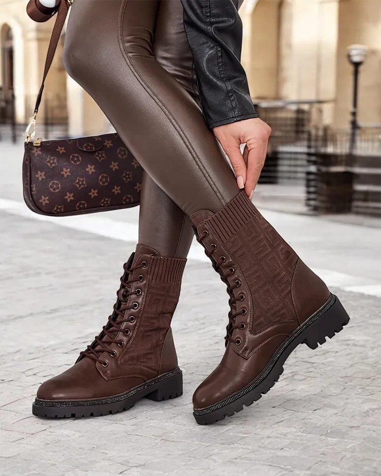 РОЙАЛФАШЪН Дамски ботуши с връзки Гордел