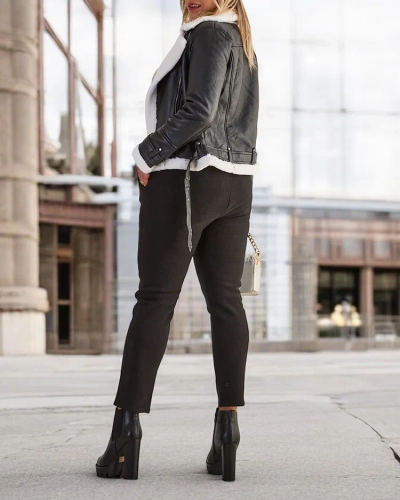 Royalfashion Затоплени дамски панталони с гети PLUS SIZE