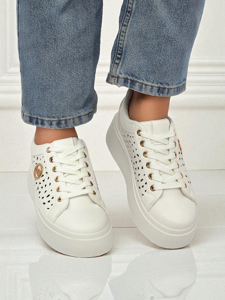 Aurelia Bianca – Бели Сникърси Платформа Royalfashion Ecru