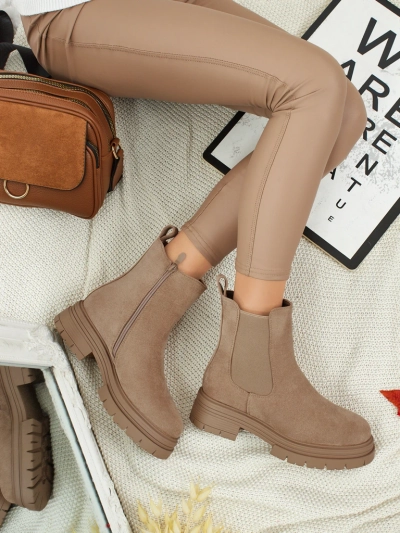 Дамски боти в стил Челси от еко велур Lunvor