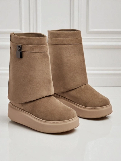 Къси дамски боти тип снегоходки с пришита горна част Elizze