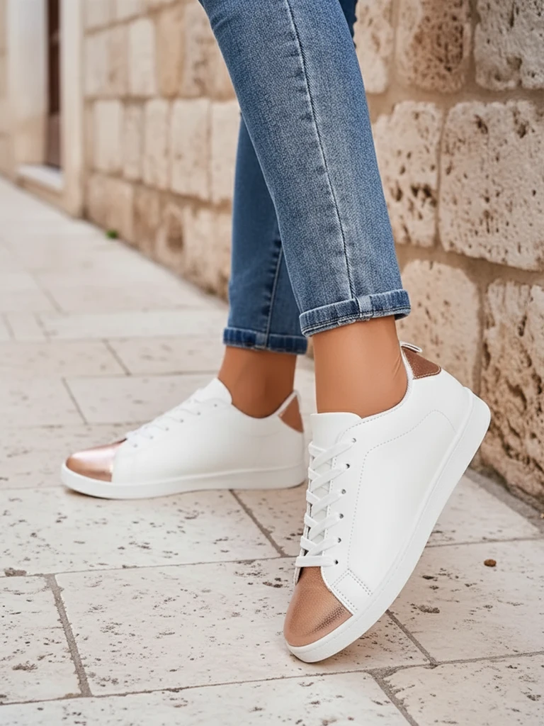 Дамски маратонки Athena Rosa екологична кожа - колекция пролет/лято